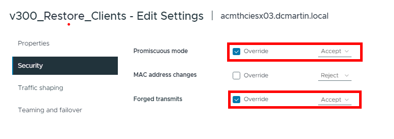 VMWare Settings